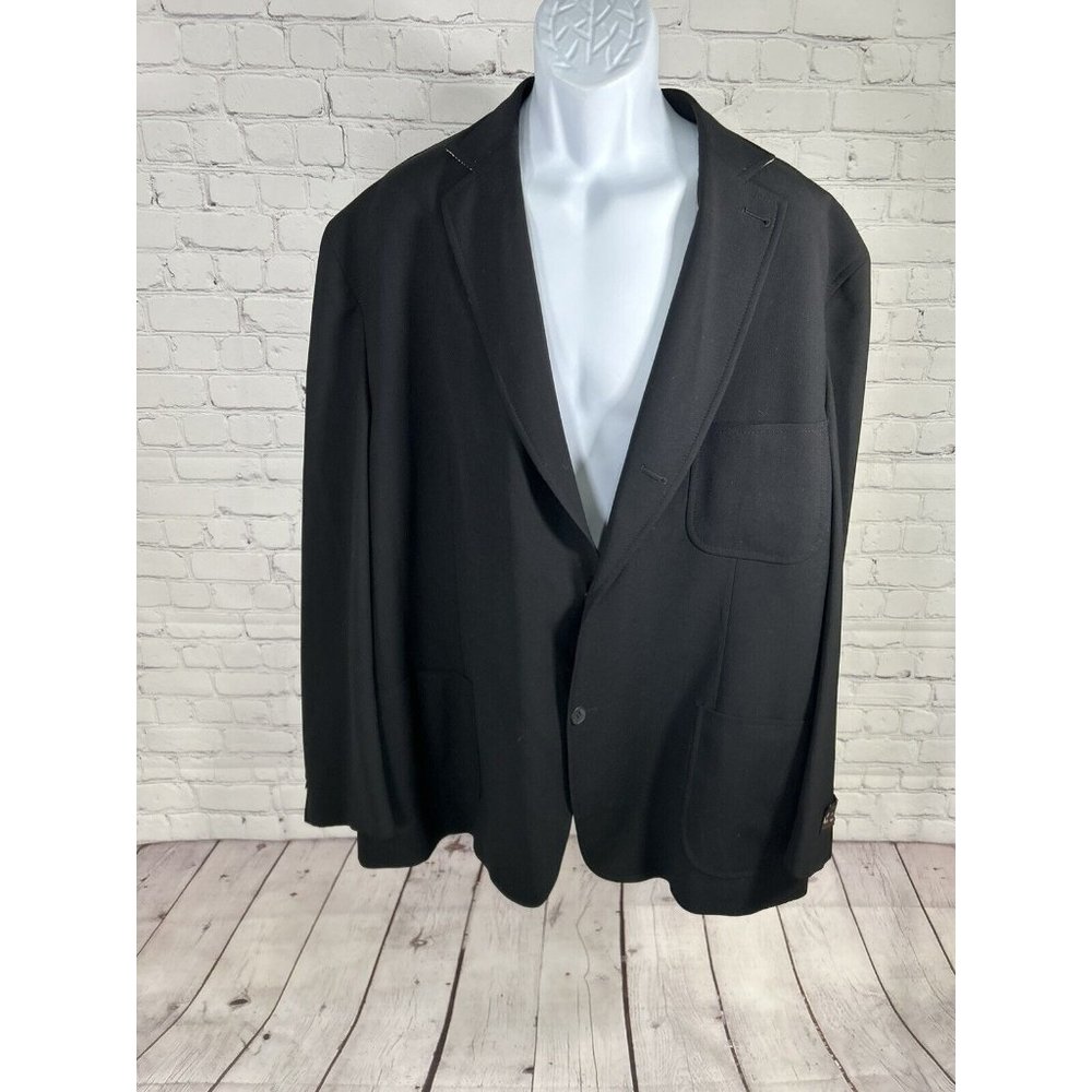 NWOT NWD Kroon Solid Black Button Up Inner Pockets Men’s Wool Blend Jacket XL